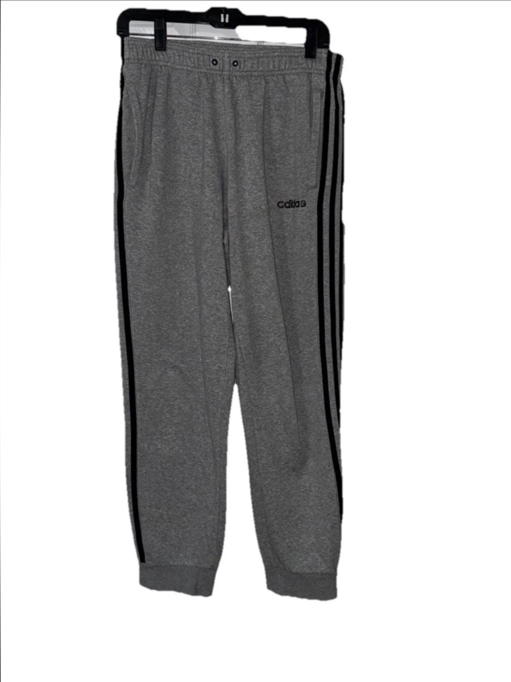 adidas Men's Light Gray Sweatpants Medium